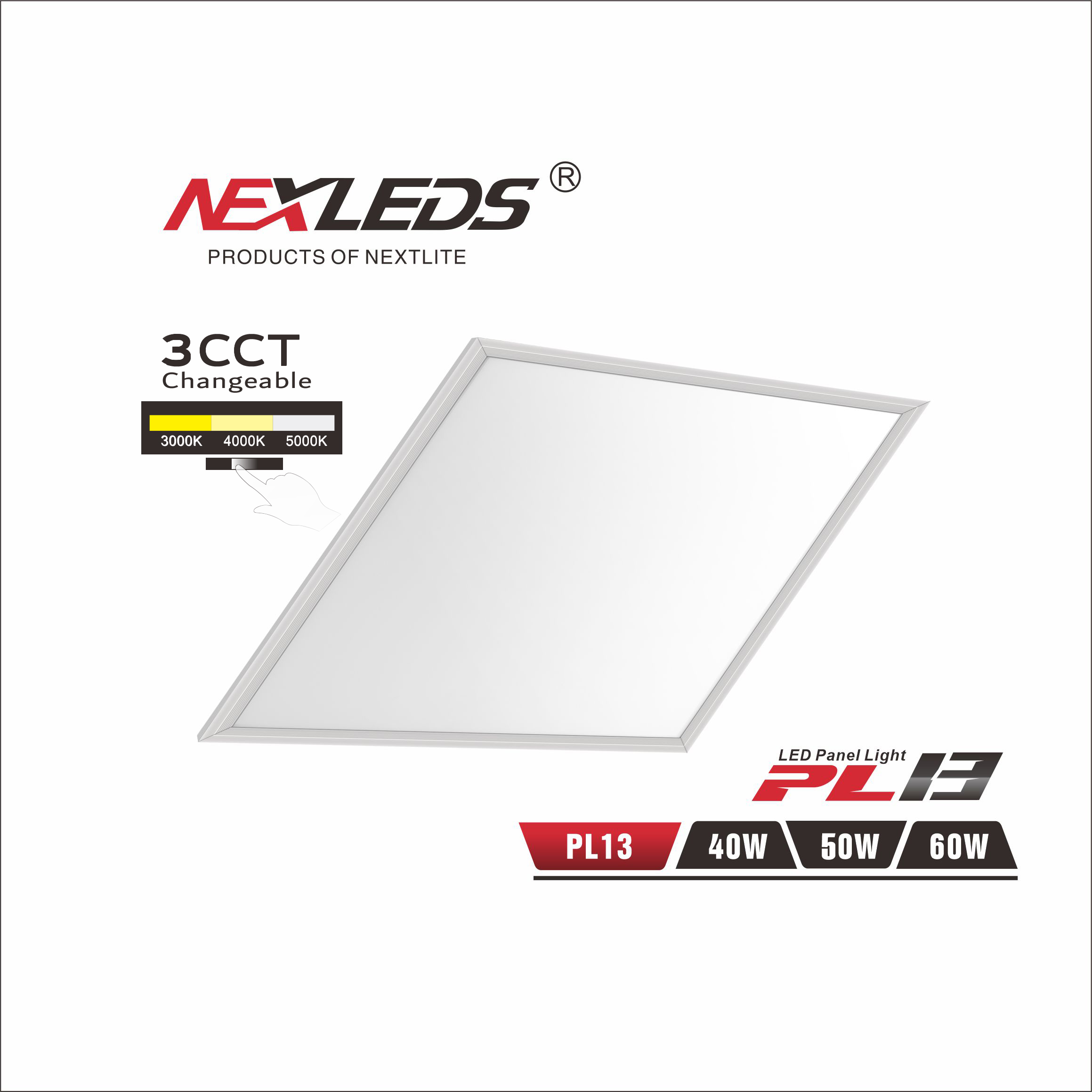PL13 LED PANEL LIGHT 40W / 50W / 60W 3CCT