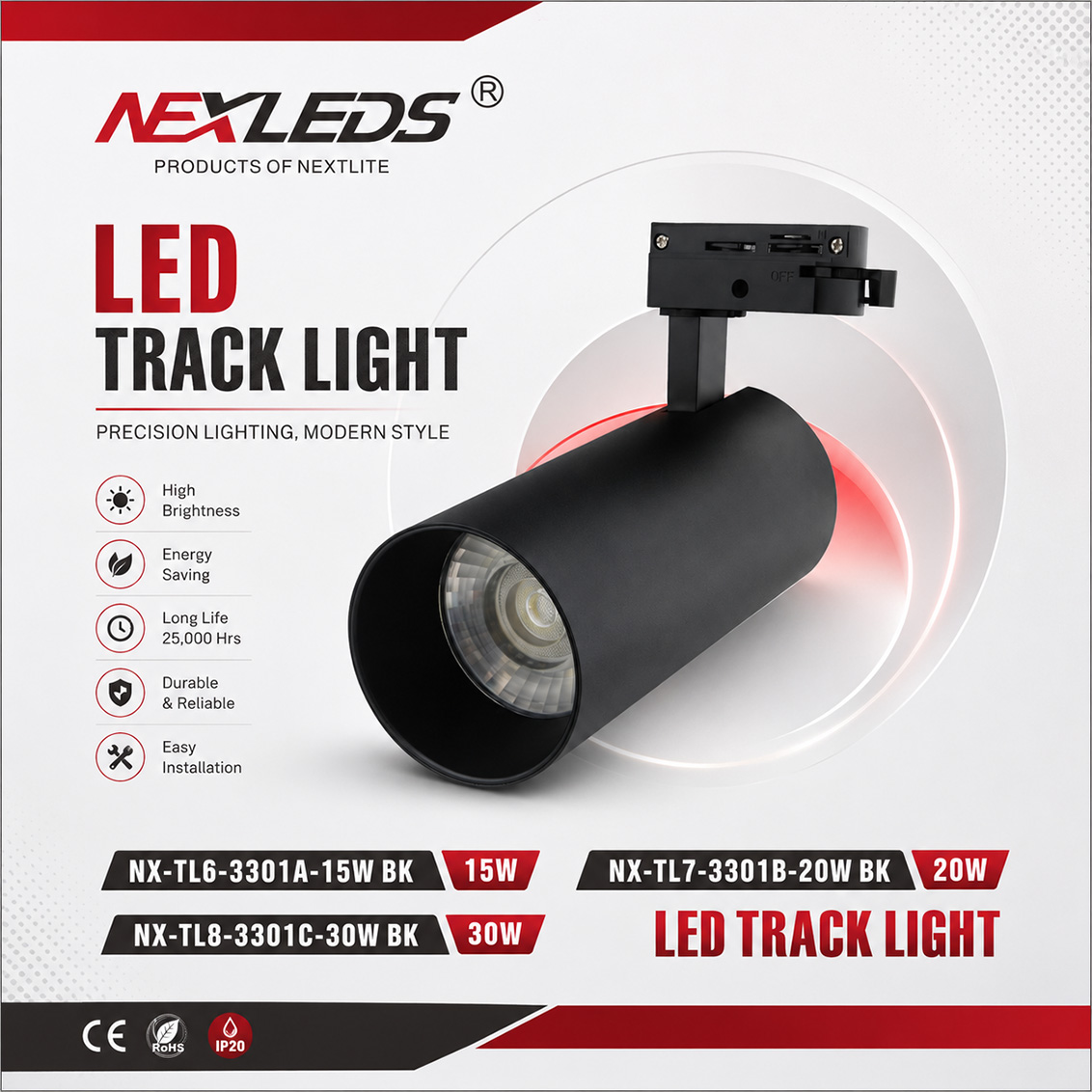 ‎NX TL6 3301A 15W (3CCT, WH / BK)   ‎NX TL7 3301B 20W (3CCT, WH / BK)  ‎NX TL8 3301C 30W (3CCT, WH / BK)