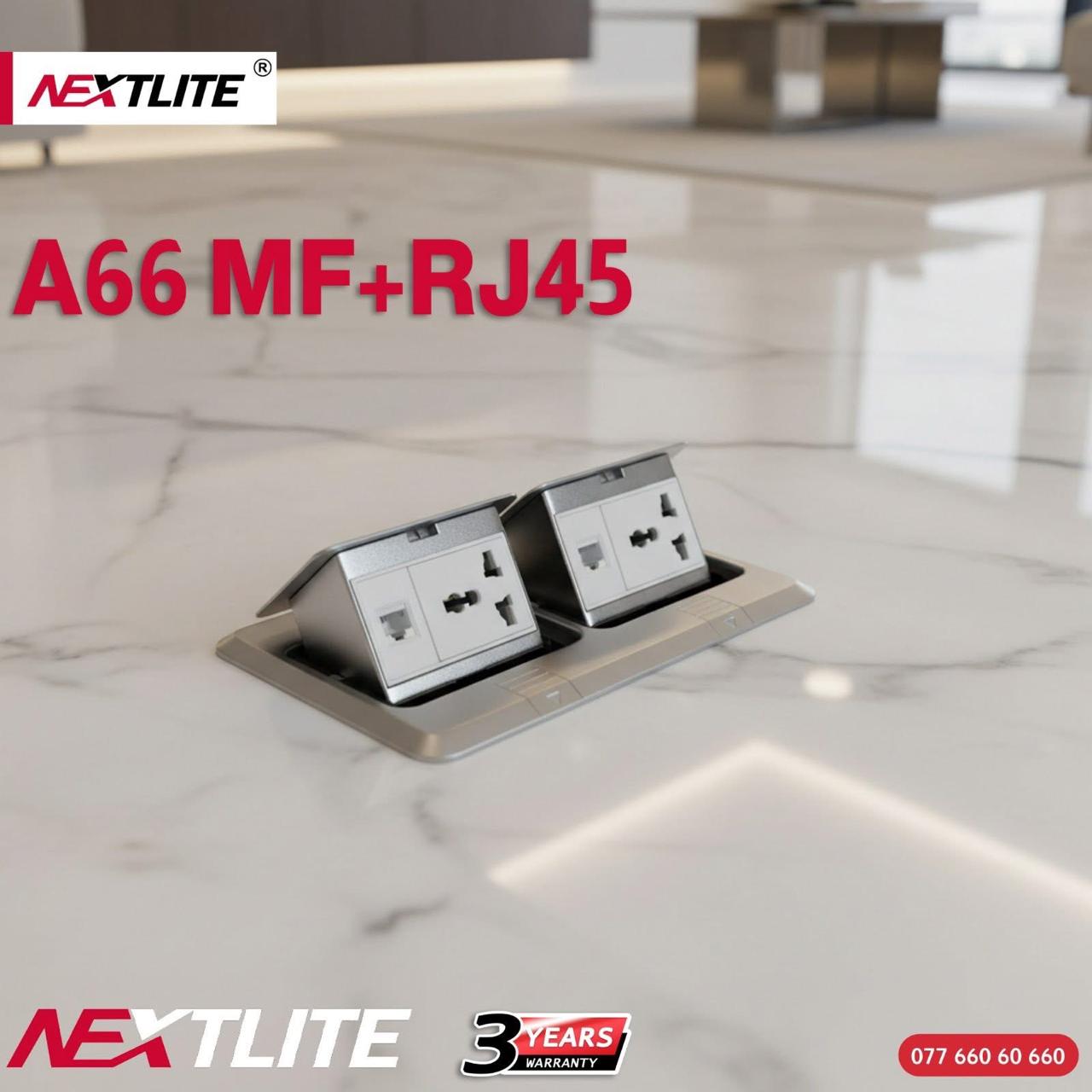 NX A66 MF+RJ45 Floor BOX Socket