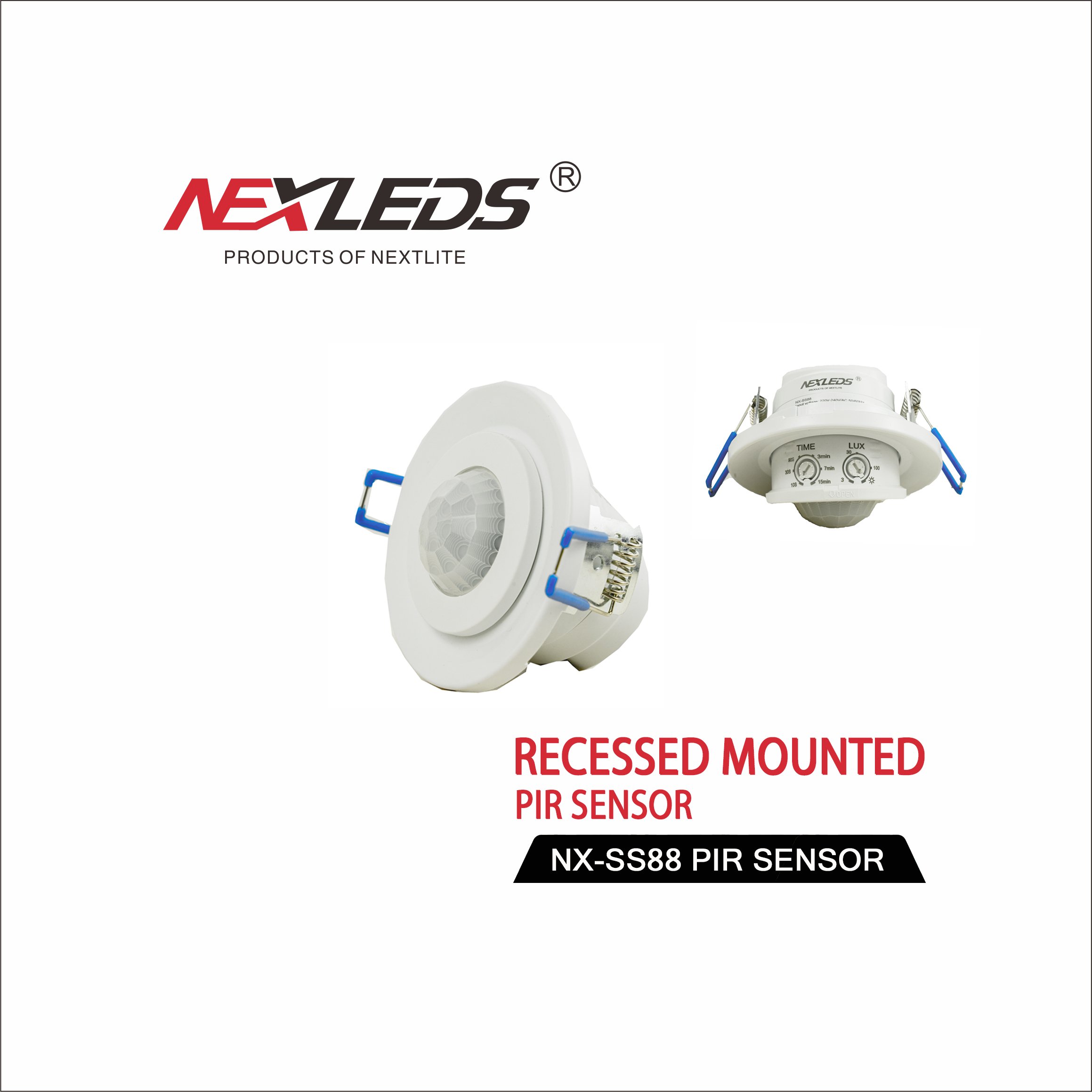 NX SS88 PIR SENSOR RECESSED MOUNTED PIR SENSOR