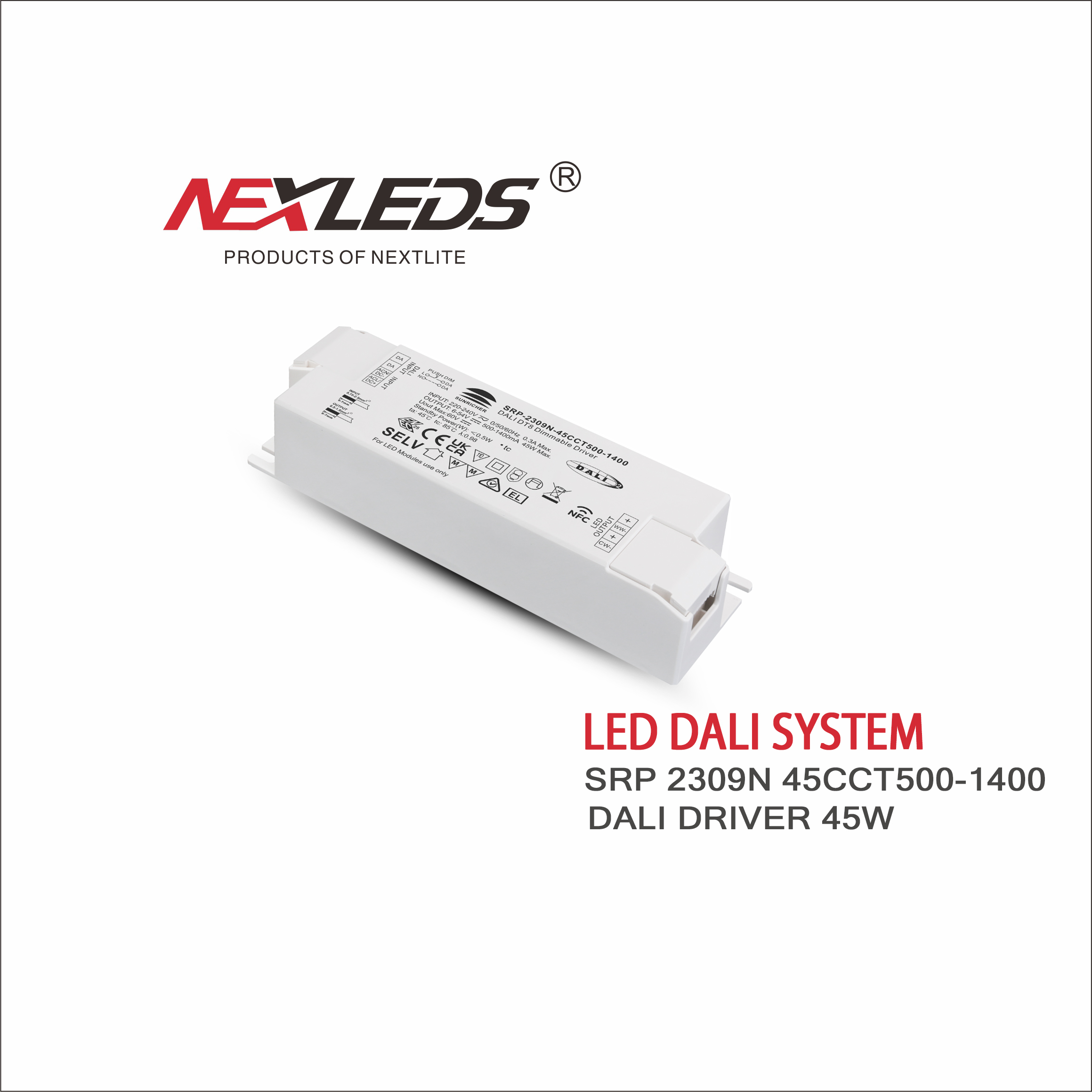 SRP 2309N 45CCT500-1400 LED DALI DRIVER 45W