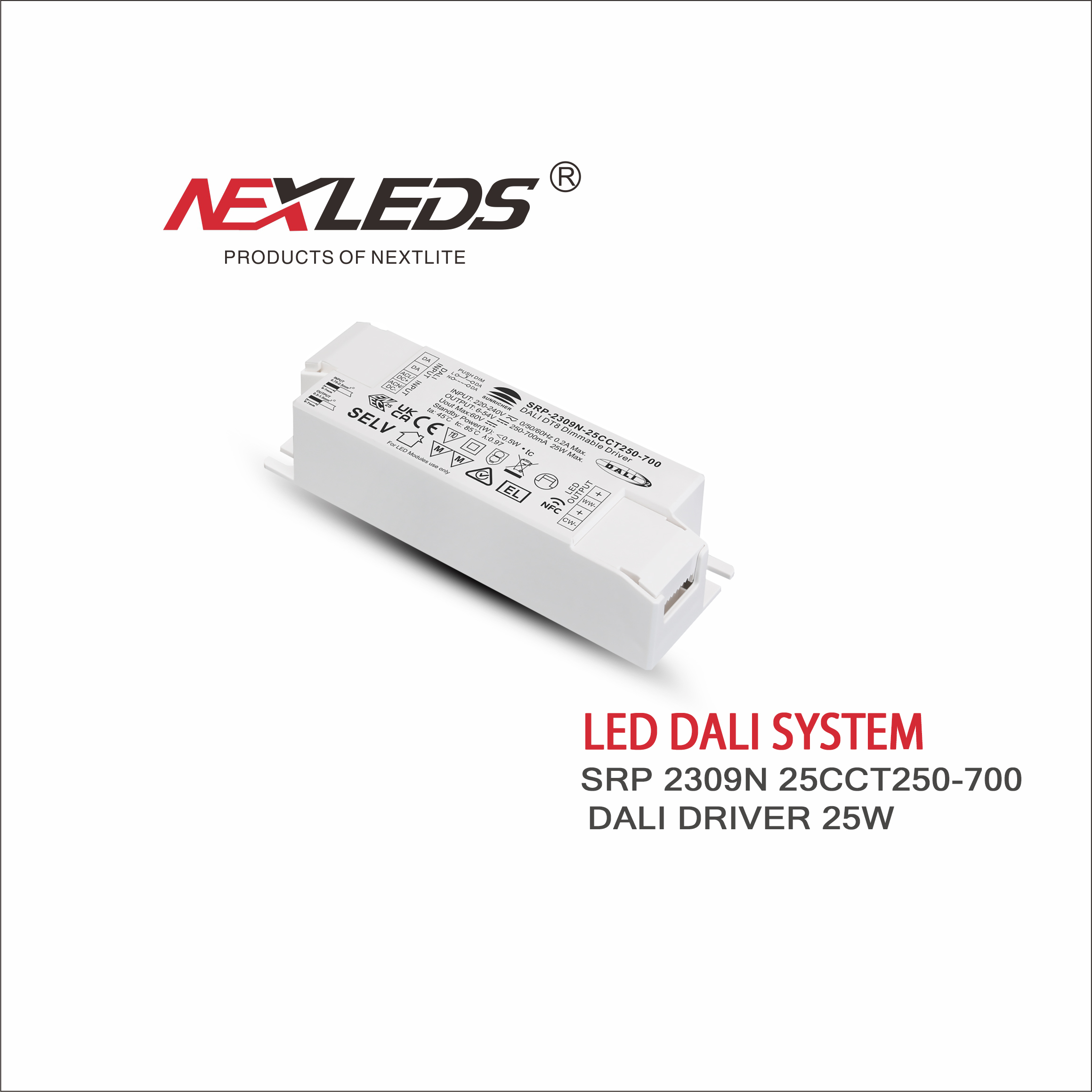 SRP 2309N 25CCT250-700 LED DALI DRIVER 25W