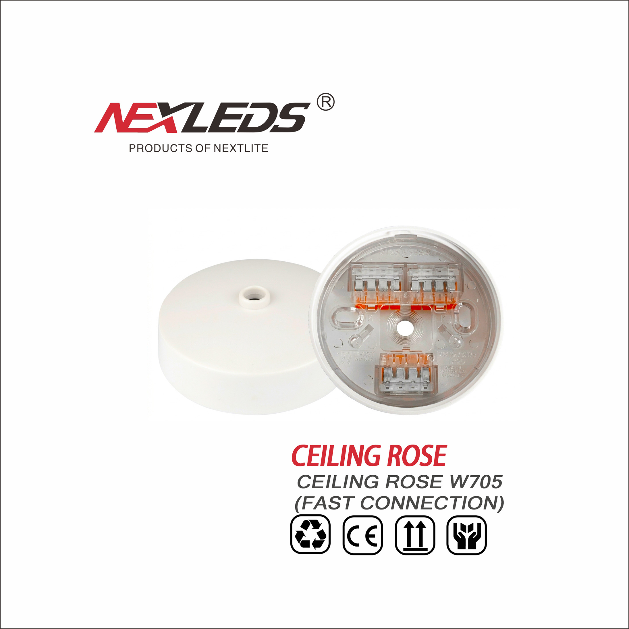 W705 Ceiling Rose (FAST CONNECTION)